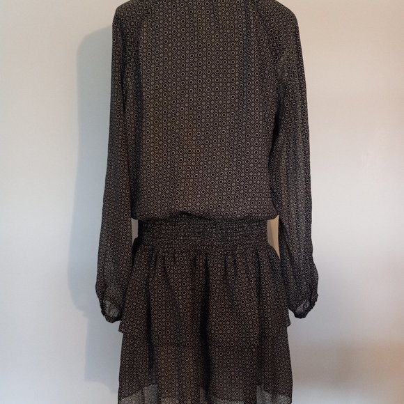 100% pure silk, tiered, boho above-knee dress - Picture 4 of 16